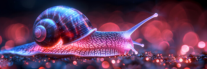 background with glowing lights,
Speed Laser Snail with Speed Motion Light Trail