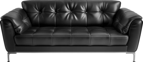 Black leather sofa