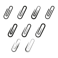 Paperclip Icon Set. Office supplies vector illustration. EPS 10.