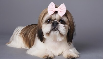 Shih Tzu wearing a bow in its hair   (2)