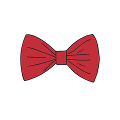 Vector hand drawn doodle sketch colored bow tie isolated on white background