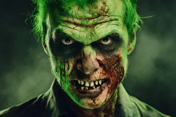 Deurstickers zombie face © A.W.