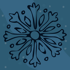 Art  Vector snowflake with doodle background
