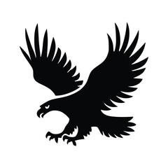 eagle illustration symbol. eagle silhouette. eagle flying, black eagle image - obrazy, fototapety, plakaty