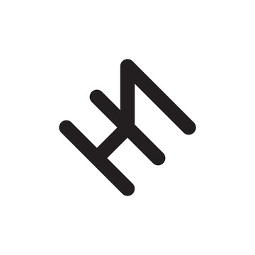 HM letter logo design vector