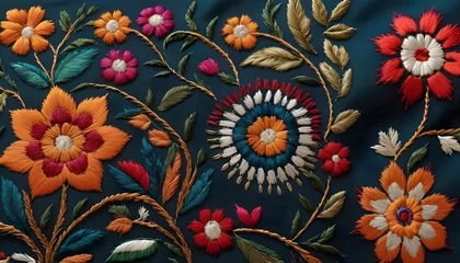 Möbelaufkleber Folk Art Inspired Embroidered Textile Collection  2 © Aakifah