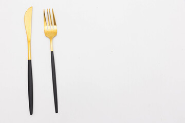 Minimalist table setting with knife and fork