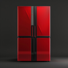 4 door refrigerator Red and Black 