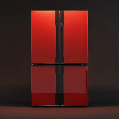 4 door refrigerator Red and Black 