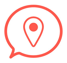 シンプルな赤色のマップマークと吹き出し