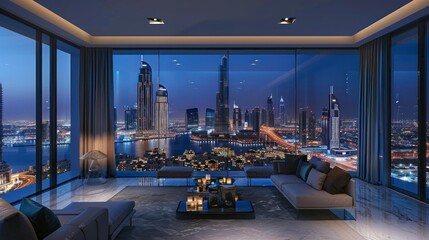 beautiful view from a luxury Dubai apartment