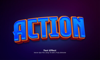 Action text effect editable 3d text style