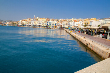 siros  or syros island greece hermoupoli city in summer season