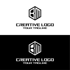 creative letter logo bm desain vektor