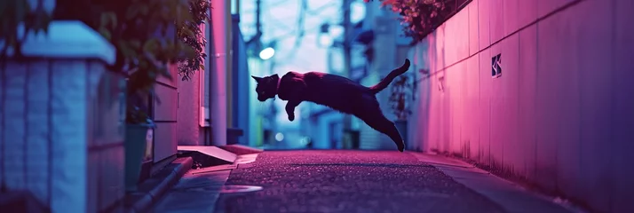 Foto auf Acrylglas Ninja Cats  The Stealthy Misadventures of Feline Ninjas in Suburbia © New Robot