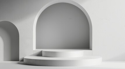 A clean and simple design featuring a podium in a mi AI generated illustration