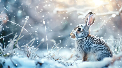 rabbit in the snow , generative ai