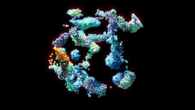 3d animation of a particles science biology in 4k resolution
