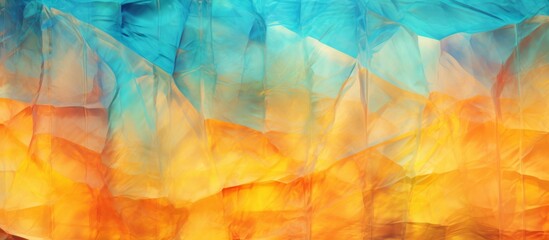 A stunning abstract photograph capturing a vibrant and colorful background against a clear blue sky...