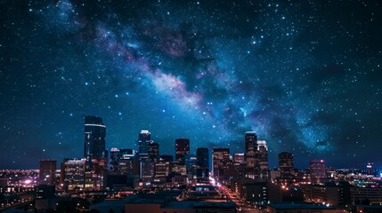 Fototapeta premium beautiful view of the city of Los Angeles at starry night