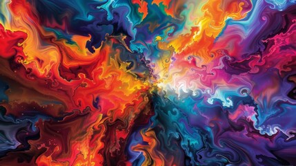 Each explosion is like a burst of energy as the colors twist and turn into beautiful abstract shapes. - obrazy, fototapety, plakaty