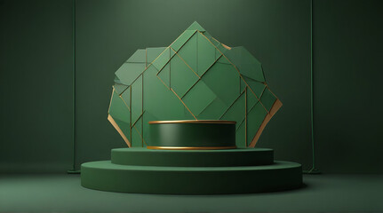 Saint Patrick's day podium concept, geometry platform for product display.generative.ai