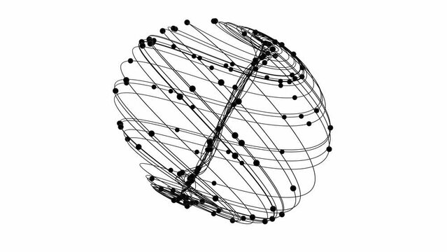 aizawa strange attractor 3d representation. Can be used to represent unpredictable butterfly effect, linear algebra or chaos theory geometry