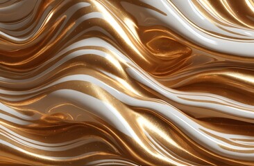 3D line wave abstrack background gold and white solid color background