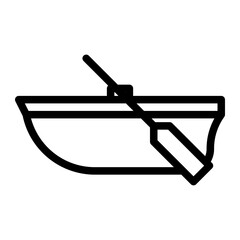 Row boat icon in outline style