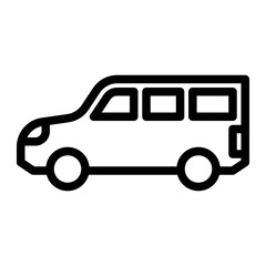 Van icon in outline style