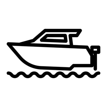 recommend clip art: Boat icon in outline style