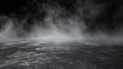 Texture dark concrete floor with mist or fog. Generative Ai - obrazy, fototapety, plakaty