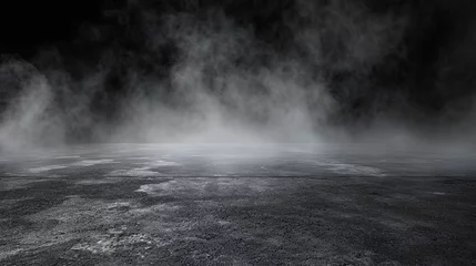 Foto op Aluminium Texture dark concrete floor with mist or fog. Generative Ai © Witri