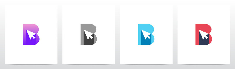 Cursor Drop Shadow on Letter Initial Logo Design B