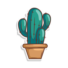 Hand draw cactus plant cartoon flat design