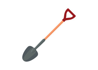 Spade shovel. Simple flat illustration.