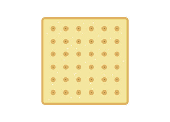 Biscuit crackers with crystal sugar sprinkles. Simple flat illustration.