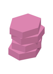 Hexagon paving block stacks. Simple flat illustration in isometric view.