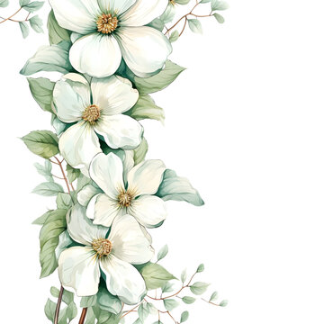 white flowers watercolor floral arrangement clip art preview