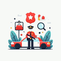 Fototapeta premium police vector image