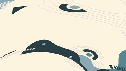 Abstract geometry texture background. Flat layers of geometric shapes and lines in shades of beige and green colors.