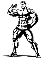 Fototapeta premium illustration of a bodybuilder