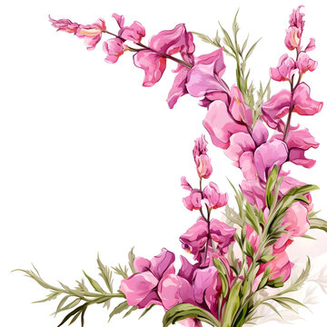 pink watercolor flowers on white background clip art preview