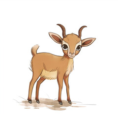 Minimalist digital drawing woodland urial