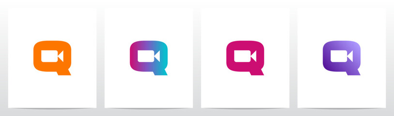 Film Camera on Letter Initial Logo Design Q