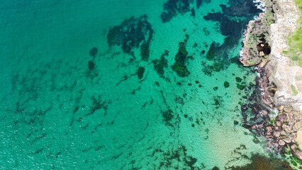 Fototapeta premium Aerial View of a Beach in Australia in Summer 