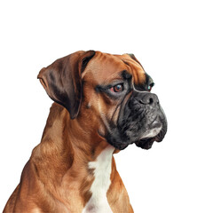 Obraz premium Brown and white dog against Transparent Background
