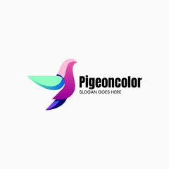 Obraz premium Vector Logo Illustration Pigeon Gradient Colorful Style