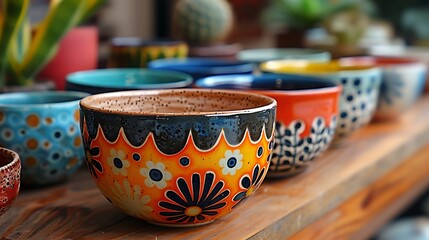 Immerse yourself in the charm of a whimsical ceramic bowl, adorned with playful motifs and vibrant...