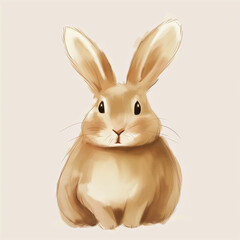 Obraz premium Minimalist digital drawing woodland rabbit